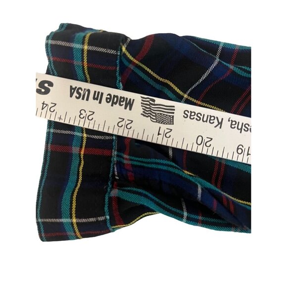 Plaid Long Sleeve Button-Up Womens Shirt Large rayon Soft Roll up sleeve - Picture 7 of 8